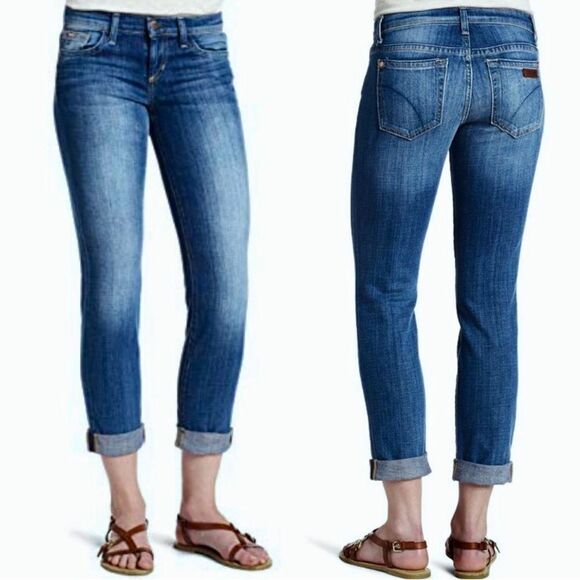 Joe’s Jeans The Cigarette Cuffed Crop Jeans in Blue Wash Women’s 31 - Picture 1 of 11